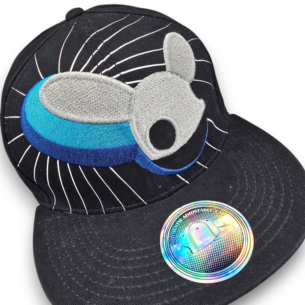 Deadmau5 Snapback Hat Mens One Size Black Blue Cotton Embroidered Flat Brim Cap